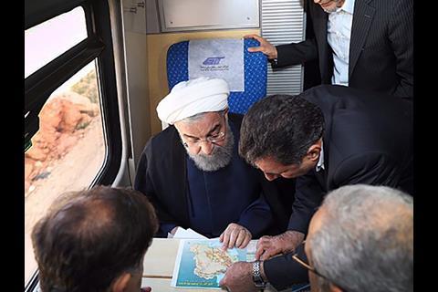 The Tehran - Hamadan railway was officially opened on May 8 by President Hassan Rouhani and Minister of Roads & Urban Development Abbas Akhoundi.